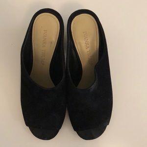 Ivanka Trump black suede mules